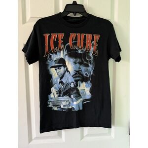 Vintage style‎ Ice Cube NWA Graphic T-Shirt Hip Hop Rap Music Tee Black Men's S